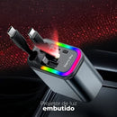 Carregador Turbo 4 em 1 Automotivo com Cabos Retráteis e Projetor Galáctico - ChargeTec™